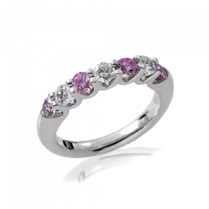 eternity ring with pink diamond ring