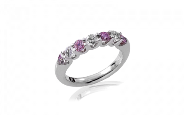 eternity ring with pink diamond ring wedding anniversary ring julie design