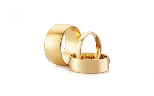 Bevelled edge wedding ring
