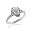Pear shape diamond halo ladies diamond ring Ivy design
