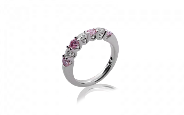 eternity ring with pink diamond ring julie-30205