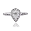 Pear shape diamond halo ladies diamond ring Ivy design