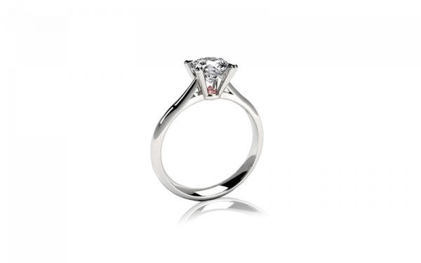 solitaire ladies round pink diamond