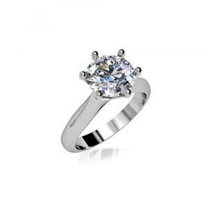 solitaire diamon ring with brilliant cut diamond centre