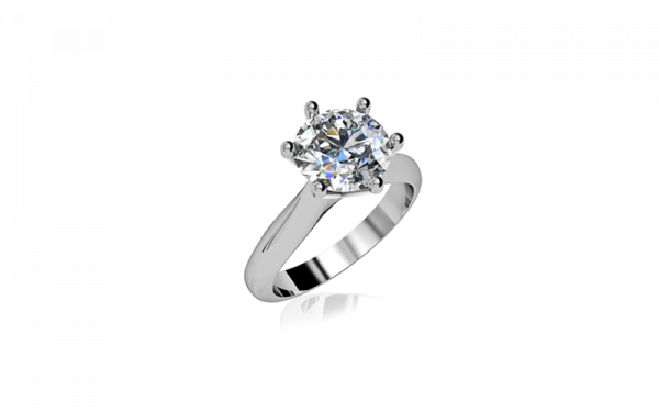 solitaire diamon ring with brilliant cut diamond centre