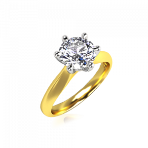 Varese solitaire yellow gold ladies diamond ring