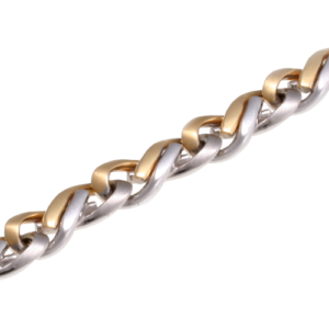 25603 9mm 2 tone solid gold bracelet close up