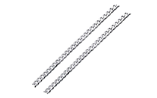 Platinum diamond cut curb link with bolt ring-28203