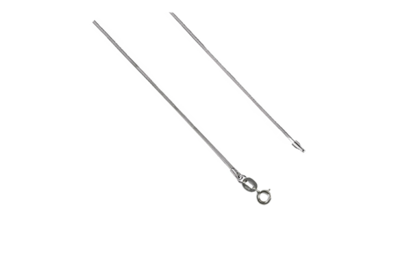 Square snake chain Platinum with bolt ring-24960
