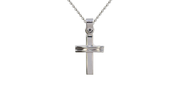 18ct White gold small square cross