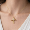 18ct yellow gold diamond set cross