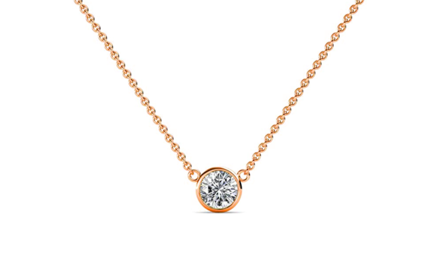 Rose gold 0.20ct diamond pendant_30999