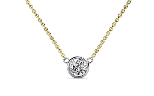 yellow gold diamond solitaire pendant_31086