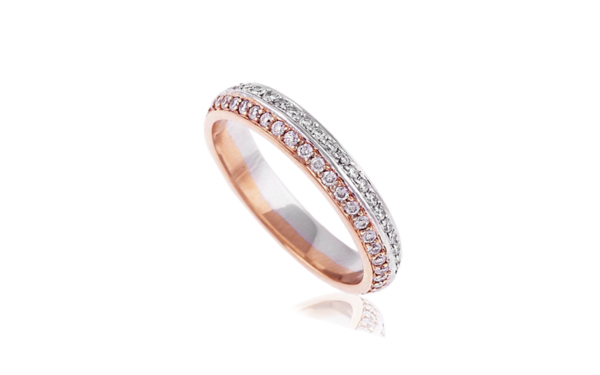 18 carat grain set wedding ring rose gold white gold_27277