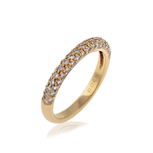 18 carat wedding ring with brilliant cut diamond pave set_24458