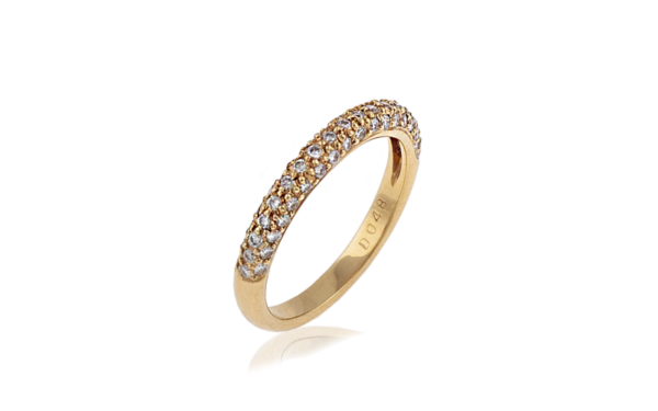18 carat wedding ring with brilliant cut diamond pave set_24458
