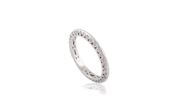 18 carat white gold filigree wedding ring grain set diamonds_26921