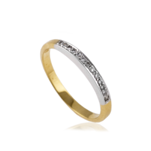 18 carat white gold yellow grain set wedding ring_26674