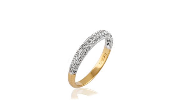 18ct yellow gold white gold grain set wedding ring_26082