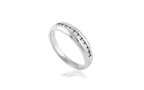 18ct white gold channel set wedding band with brilliant cut diamonds_22553