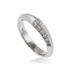 18 carat white gold diamond set wedding ring with knife edge band_22127