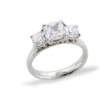 Ladies Three Stone Rings | Trilogy diamond rings in Melbourne. Cushion cut diamond ring.