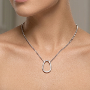 oval diamond pendant white gold 29717