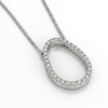 oval diamond pendant white gold 29717