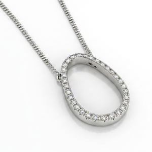 oval diamond pendant white gold 29717