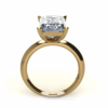 Amores design ring solitaire emerald cut diamond front view