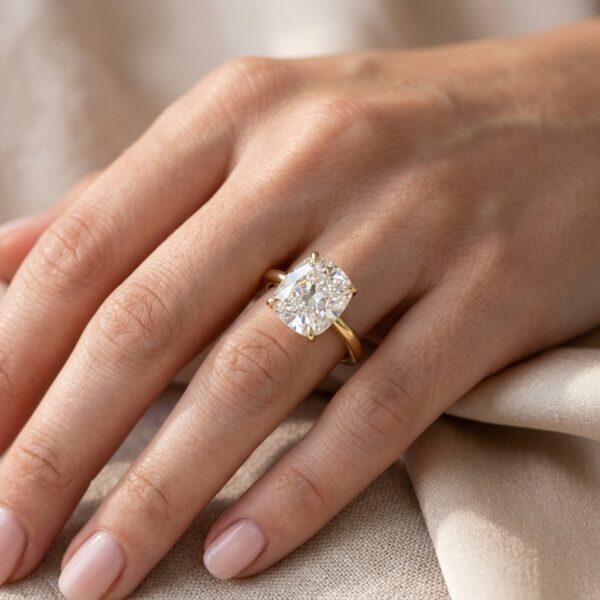 cushion cut solitaire engagement ring