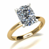 Aruba design ring solitaire cushion cut diamond 2 tone