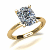 Aruba design ring solitaire cushion yellow gold