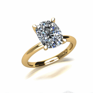 Aruba solitaire cushion yellow gold 650px