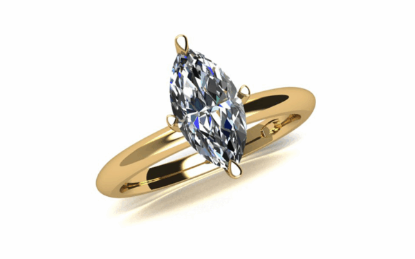 Avery solitaire Marquise cut yellow gold diamond ring