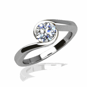 Romani semi bezel set brilliant cut diamond ring