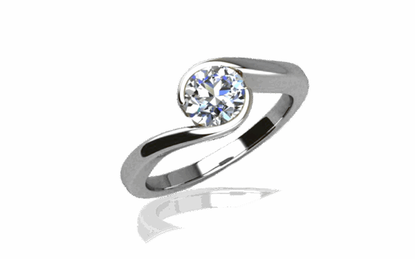 Romani semi bezel set brilliant cut diamond ring