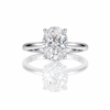 oval solitaire white gold engagement ring