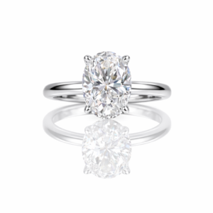 oval solitaire white gold engagement ring