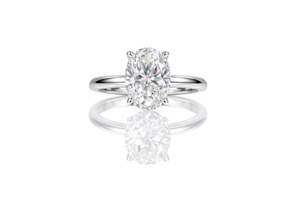 oval solitaire white gold engagement ring