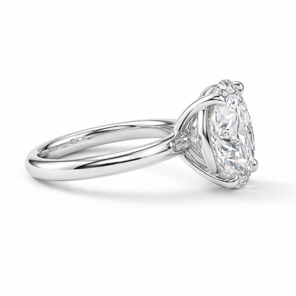 solitaire oval white gold engagement ring