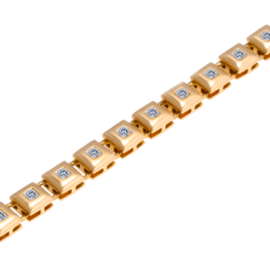 18ct yellow gold princess cut tennis bracelet rub in set 2.80 carats diamond set