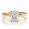 Brianna yellow gold Elongated cushion cut diamond solitaire