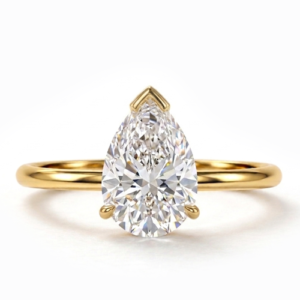 Elara Pear shape solitaire yellow gold engagement ring