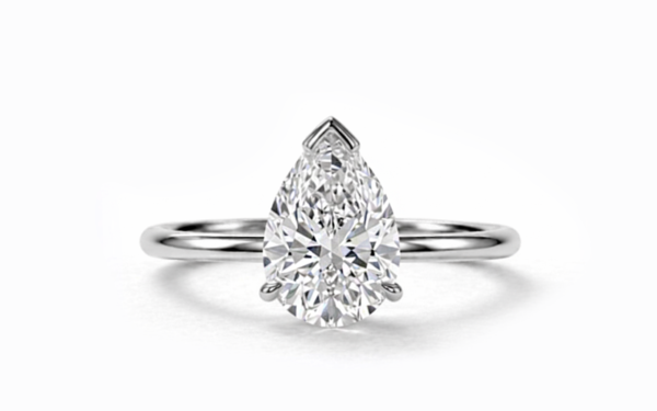 Elara white gold pear shape diamond soliatire
