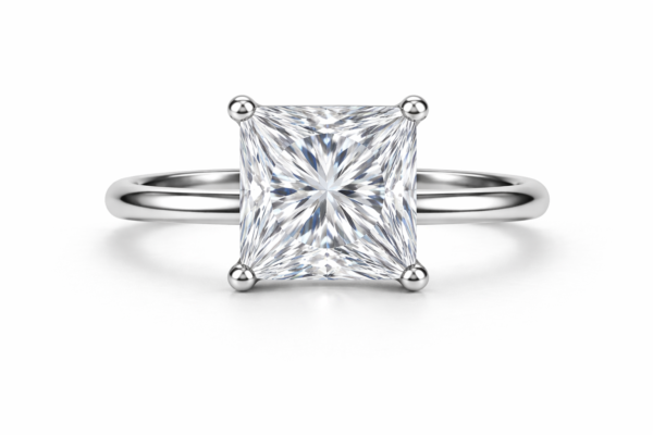 Princess cut solitaire engagement ring