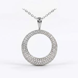 white gold large pave set pendant circular diamonds saturn 29163