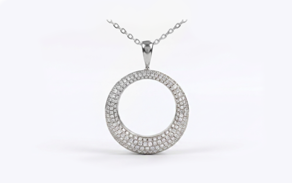 white gold large pave set pendant circular diamonds saturn 29163