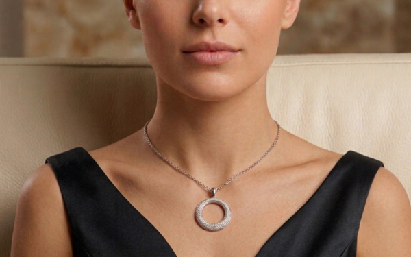 white gold large pave set pendant circular diamonds saturn on model 29163