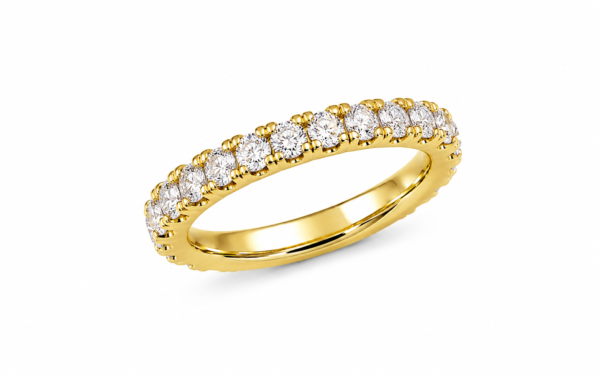 18ct yellow gold ladies diamond ring azalea design with brilliant cut diamonds